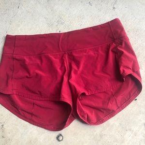 lululemon Speed Up Short size 6 “scarlet”